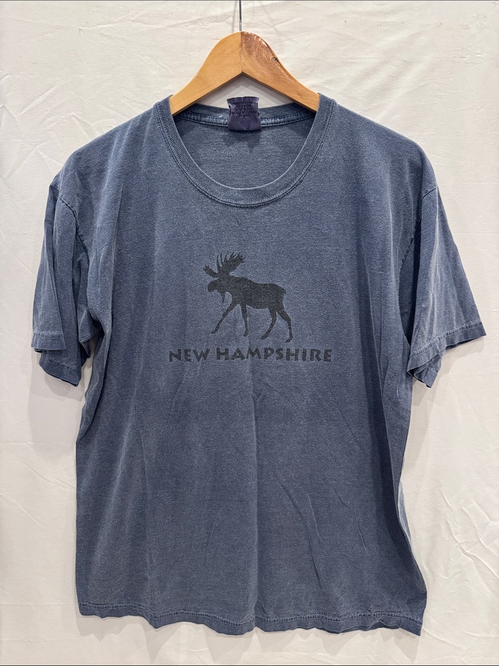Vintage 90s New Hampshire Moose Graphic Tee M 100% Cotton